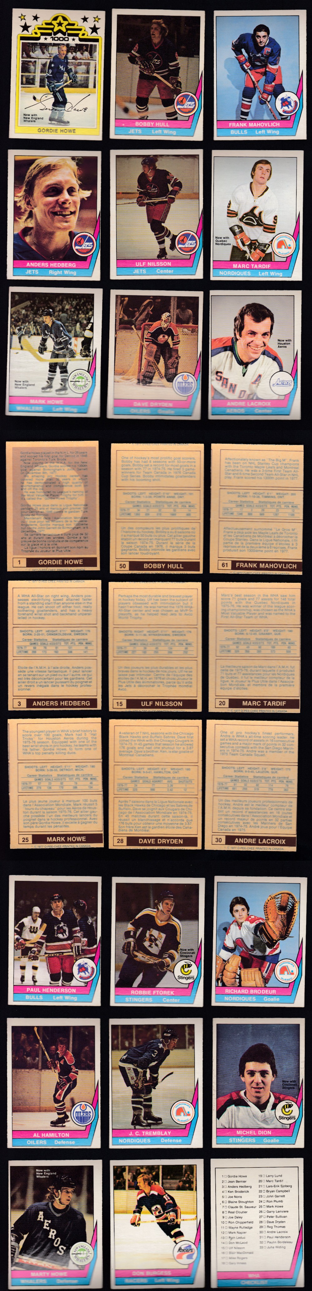 1977-78 WHA O-PEE-CHEE HOCKEY CARD FULL SET 66/66 photo 1977-78 WHA O-PEE-CHEE HOCKEY CARD FULL SET 66/66 photo