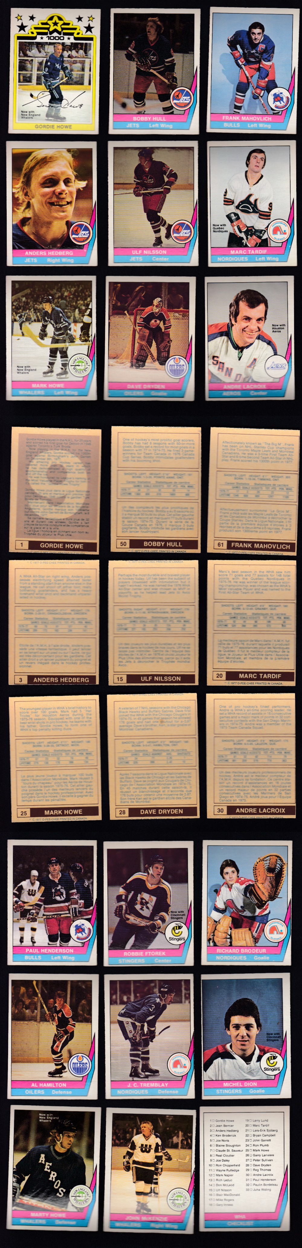 1977-78 WHA O-PEE-CHEE HOCKEY CARD FULL SET 66/66 photo 1977-78 WHA O-PEE-CHEE HOCKEY CARD FULL SET 66/66 photo