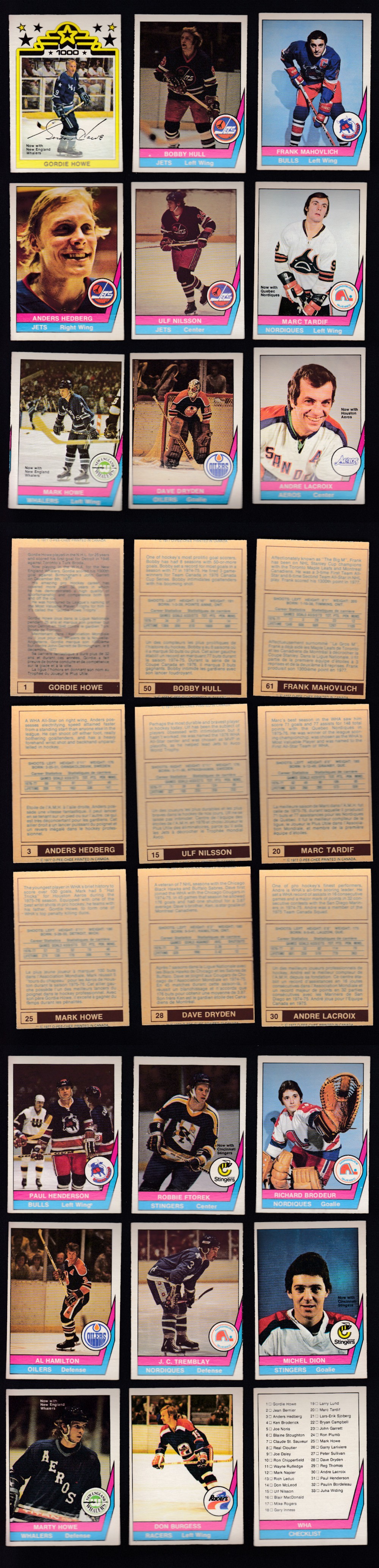 1977-78 WHA O-PEE-CHEE HOCKEY CARD FULL SET 66/66 photo 1977-78 WHA O-PEE-CHEE HOCKEY CARD FULL SET 66/66 photo