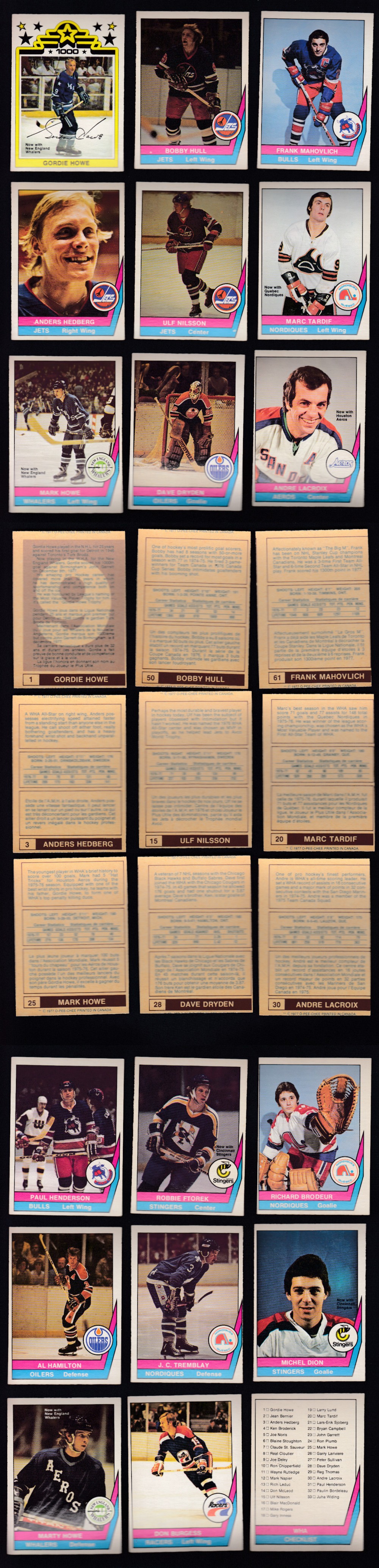 1977-78 WHA O-PEE-CHEE HOCKEY CARD FULL SET 66/66 photo 1977-78 WHA O-PEE-CHEE HOCKEY CARD FULL SET 66/66 photo