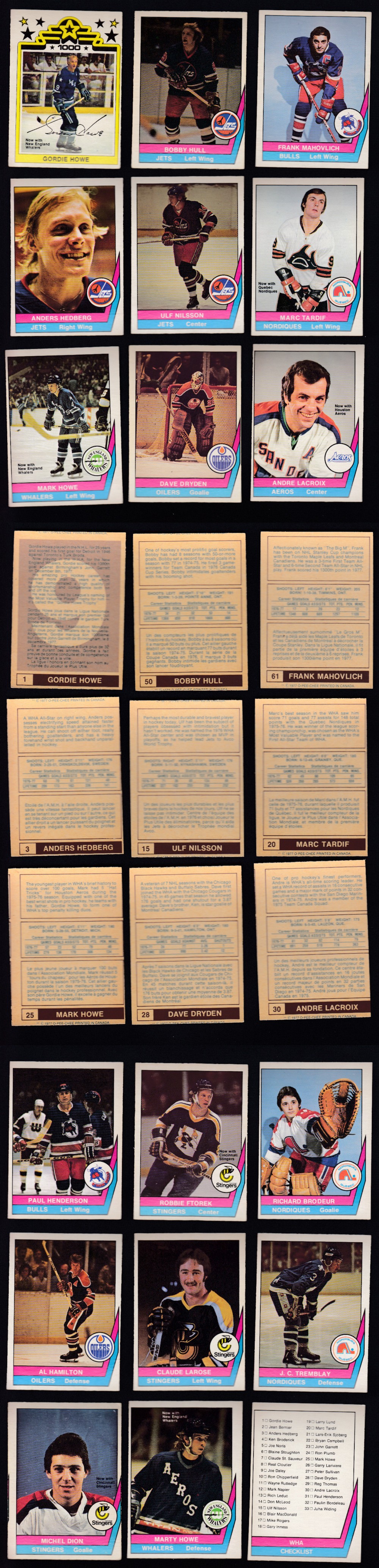 1977-78 WHA O-PEE-CHEE HOCKEY CARD FULL SET 66/66 & WRAPPER photo 1977-78 WHA O-PEE-CHEE HOCKEY CARD FULL SET 66/66 & WRAPPER photo