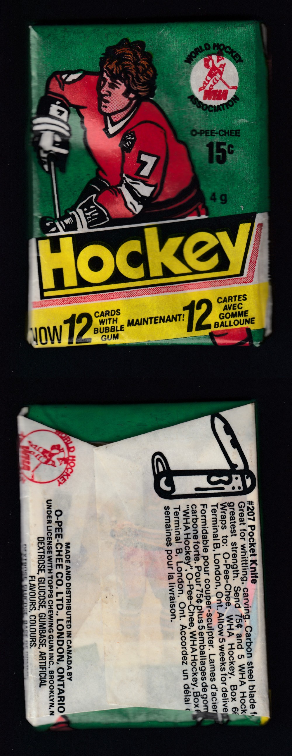 1977-78 WHA O-PEE-CHEE HOCKEY CARD WAX PACK photo 1977-78 WHA O-PEE-CHEE HOCKEY CARD WAX PACK photo