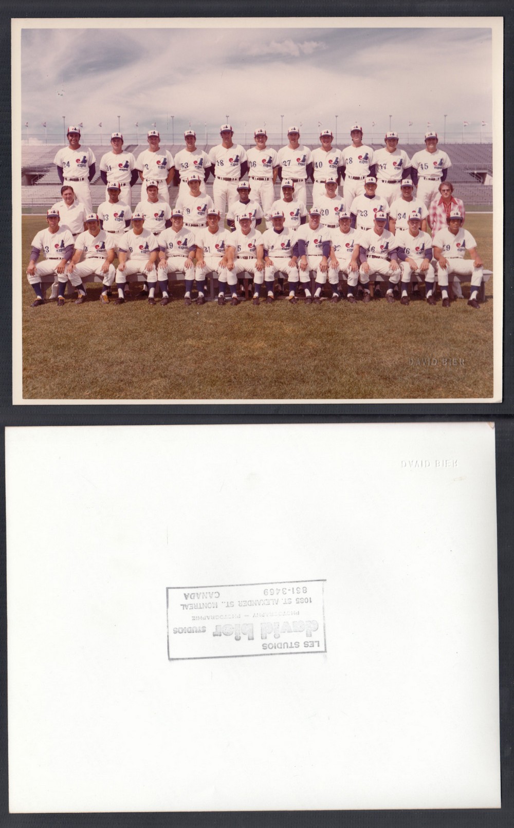EARLY 1970'S D. BIER MONTREAL EXPOS TEAM PHOTO photo EARLY 1970'S D. BIER MONTREAL EXPOS TEAM PHOTO photo
