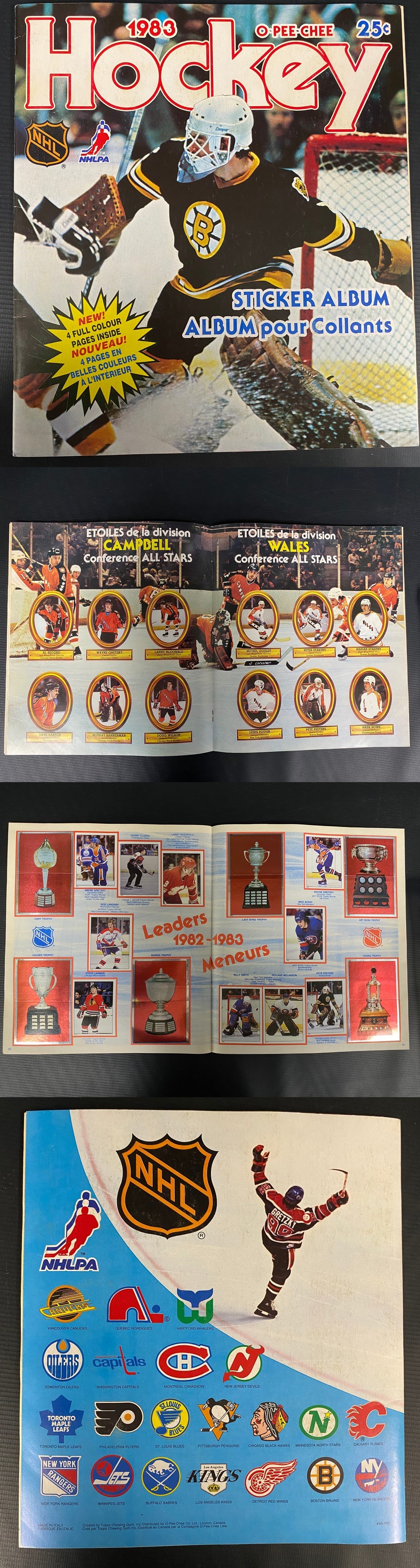 1983-84 O-PEE-CHEE NHL STICKERS FULL SET 330/330 IN ALBUM photo 1983-84 O-PEE-CHEE NHL STICKERS FULL SET 330/330 IN ALBUM photo