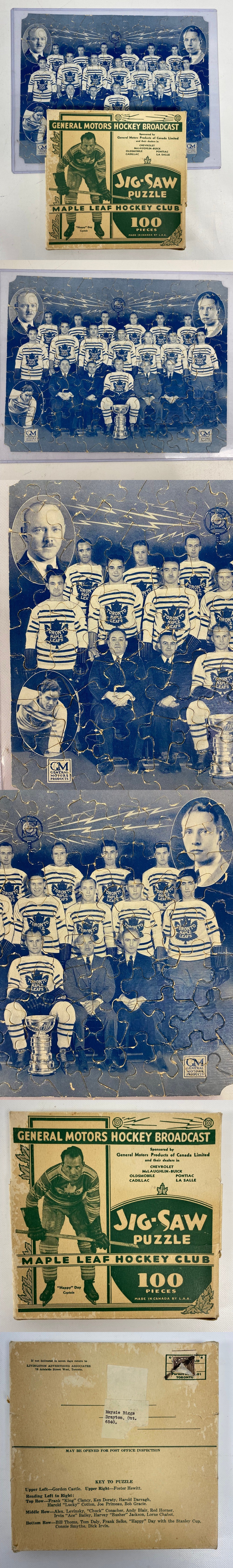 1933-34 TORONTO MAPLE LEAFS CLUB PUZZLE & BOX photo 1933-34 TORONTO MAPLE LEAFS CLUB PUZZLE & BOX photo