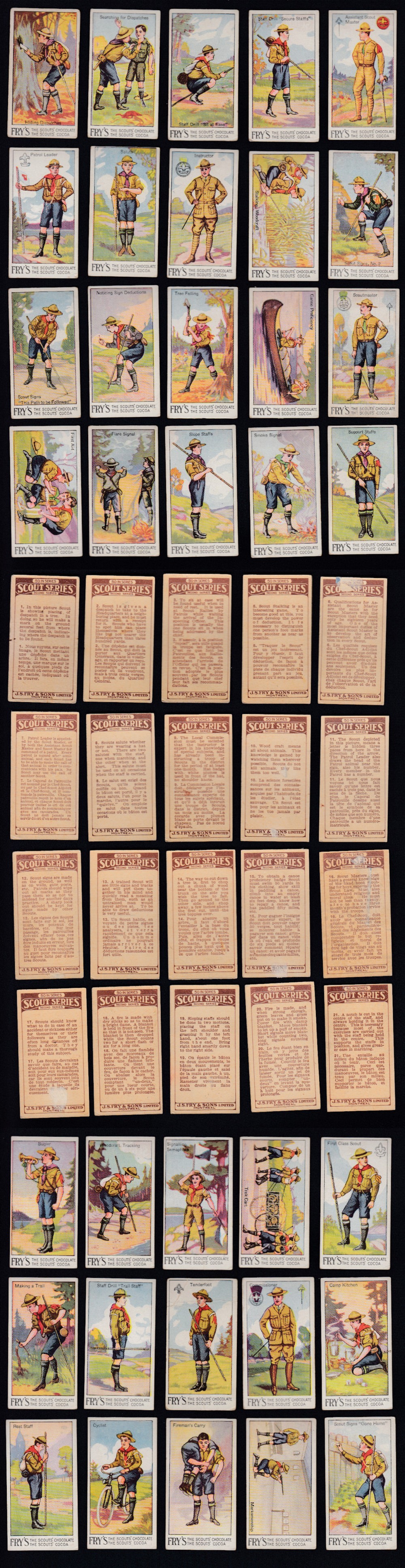 1912 FRY & SONS SCOUT SECOND SERIES CARD FULL SET 50/50 photo 1912 FRY & SONS SCOUT SECOND SERIES CARD FULL SET 50/50 photo