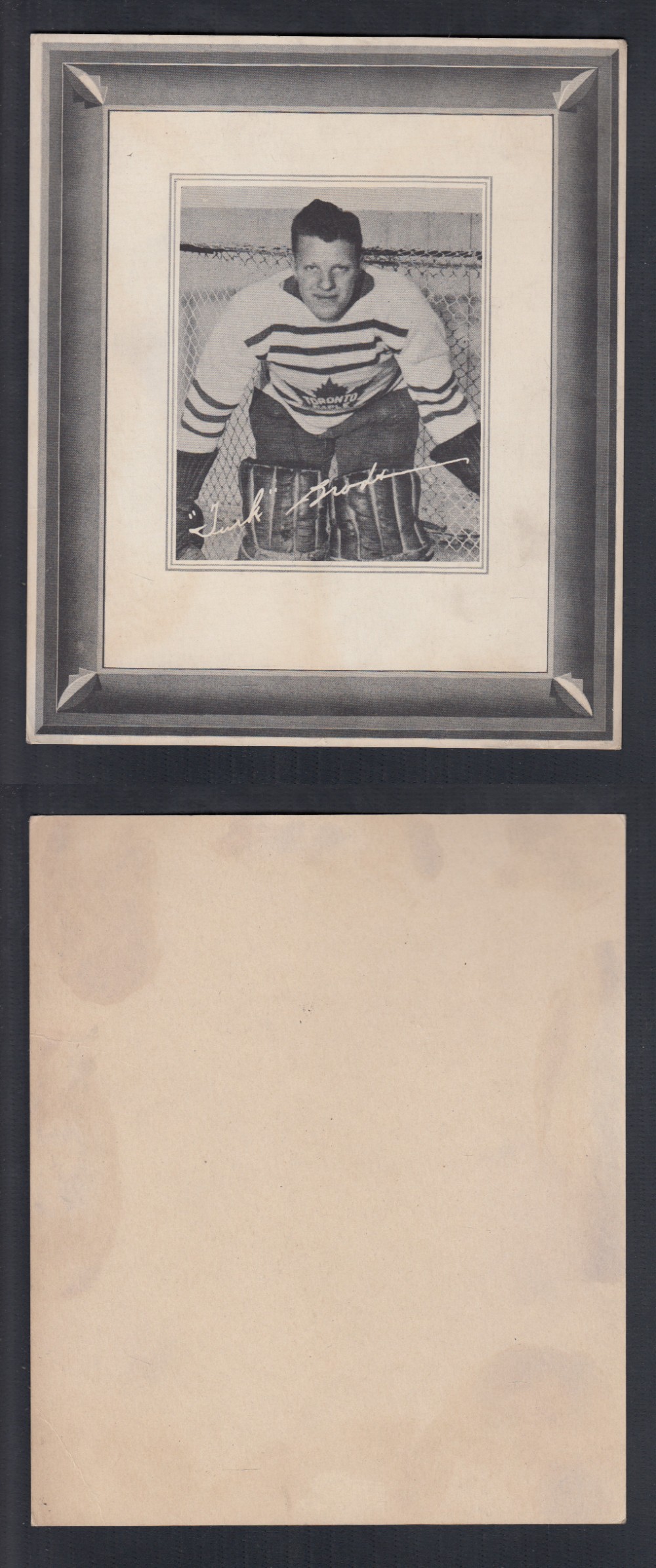 1938-39 QUAKER OATS HOCKEY CARD T. BRODE photo 1938-39 QUAKER OATS HOCKEY CARD T. BRODE photo