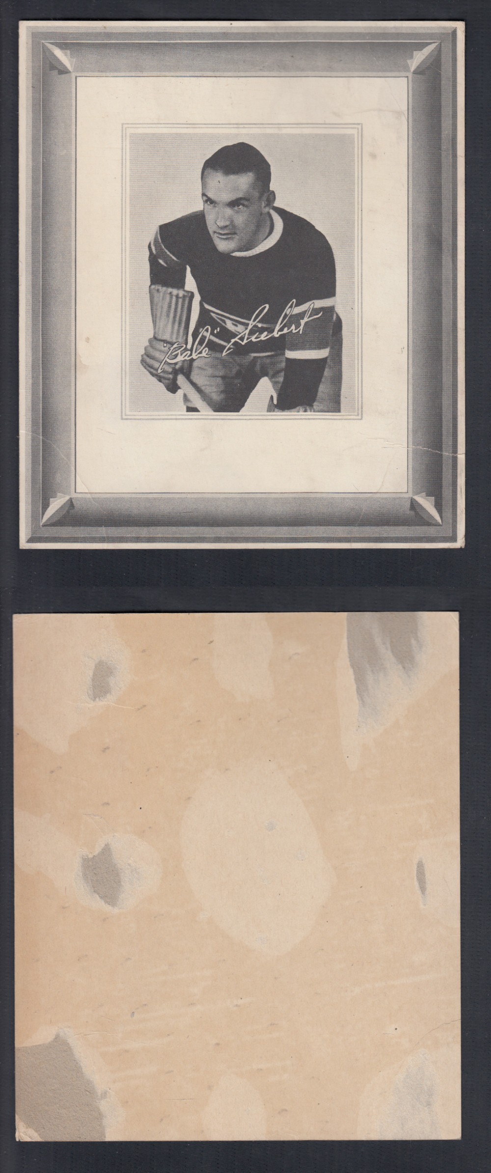 1938-39 QUAKER OATS HOCKEY CARD B. SIEBERT photo 1938-39 QUAKER OATS HOCKEY CARD B. SIEBERT photo