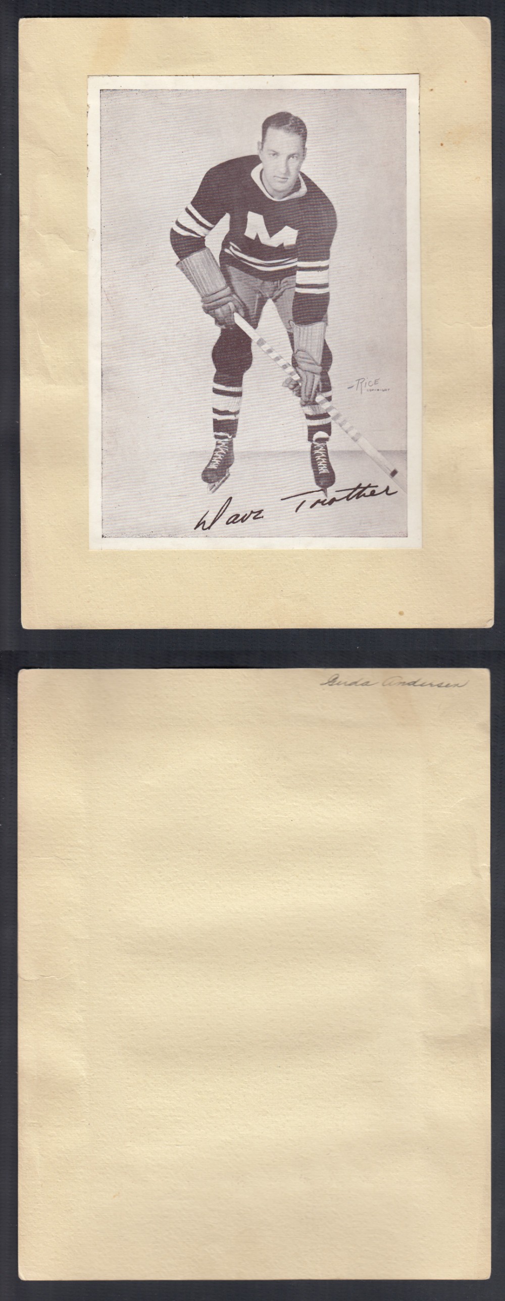 1935-40 CROWN BRAND W. TROTTIER photo 1935-40 CROWN BRAND W. TROTTIER photo