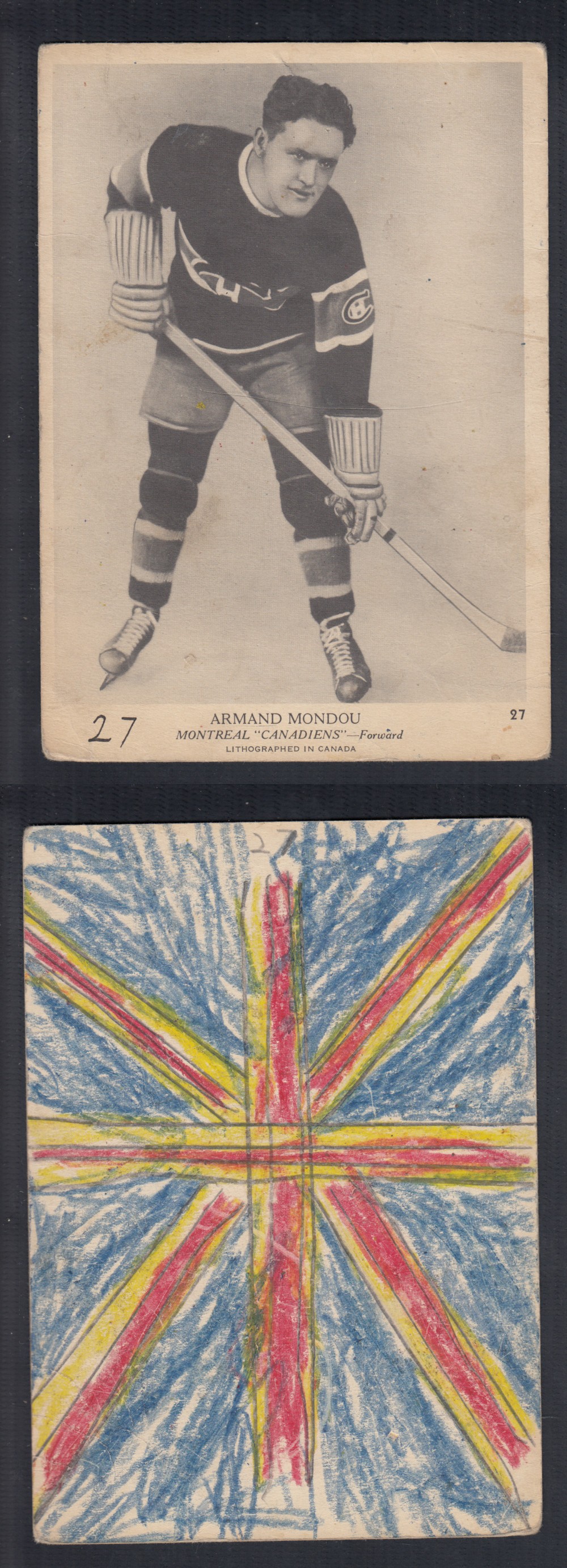 1939-40 O-PEE-CHEE HOCKEY CARD #27 A. MONDOU photo 1939-40 O-PEE-CHEE HOCKEY CARD #27 A. MONDOU photo