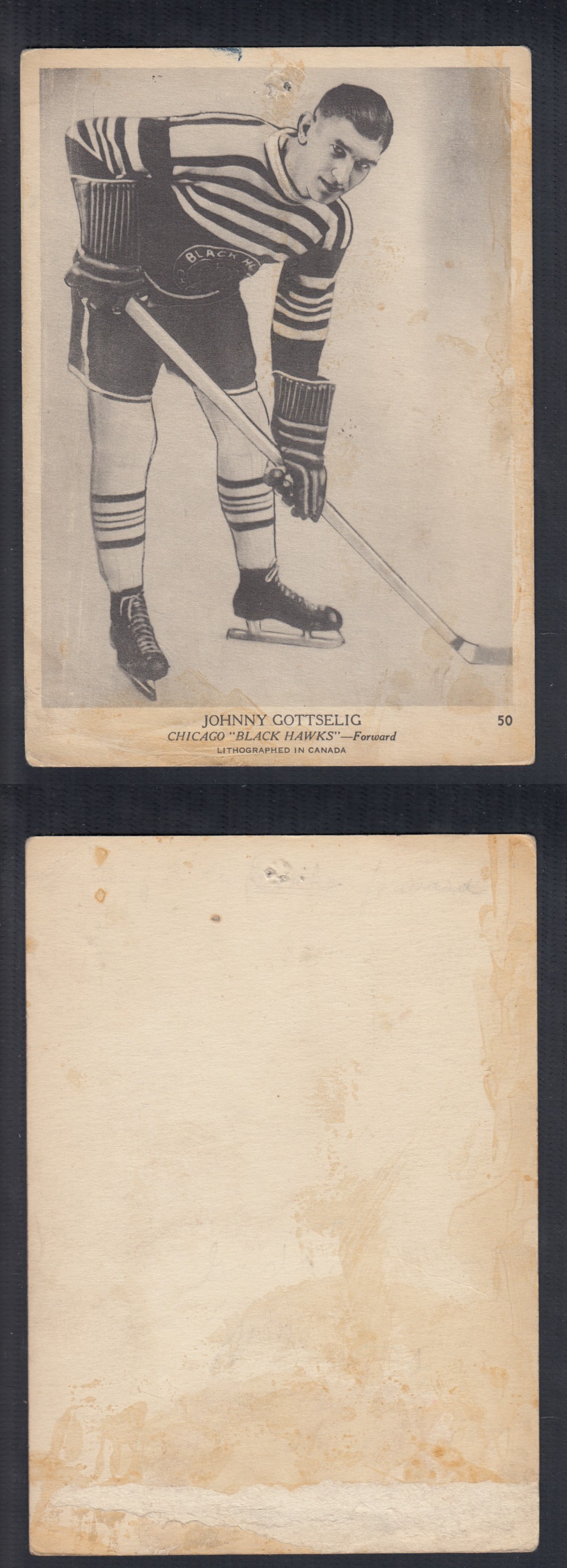 1939-40 O-PEE-CHEE HOCKEY CARD #50 J. GOTTSELIG photo 1939-40 O-PEE-CHEE HOCKEY CARD #50 J. GOTTSELIG photo
