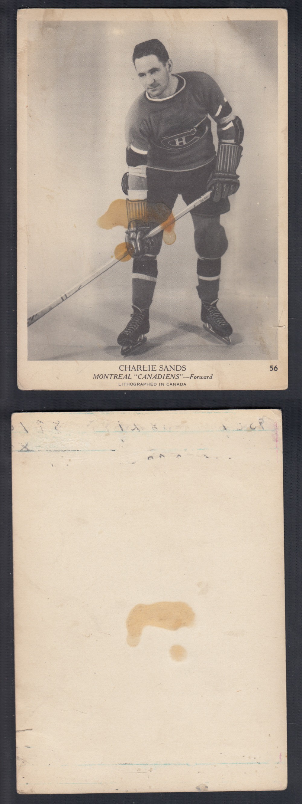1939-40 O-PEE-CHEE HOCKEY CARD #56 C. SANDS photo 1939-40 O-PEE-CHEE HOCKEY CARD #56 C. SANDS photo
