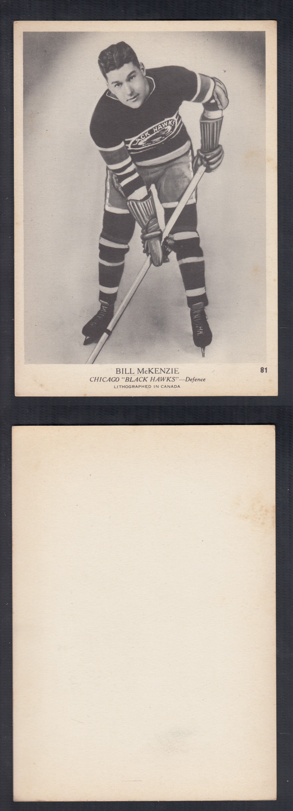 1939-40 O-PEE-CHEE HOCKEY CARD #81 B. MCKENZIE photo 1939-40 O-PEE-CHEE HOCKEY CARD #81 B. MCKENZIE photo