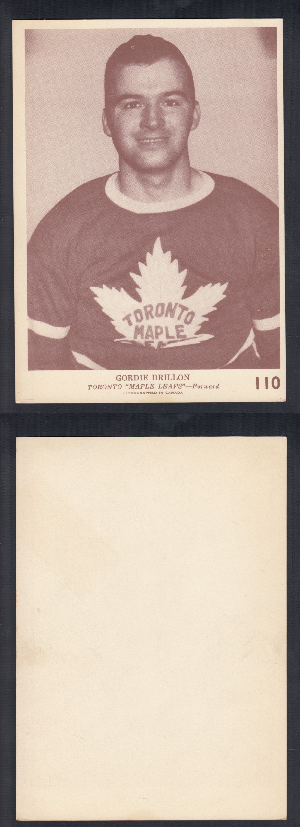 1940-41 O-PEE-CHEE HOCKEY CARD #110 G. DRILLON photo 1940-41 O-PEE-CHEE HOCKEY CARD #110 G. DRILLON photo