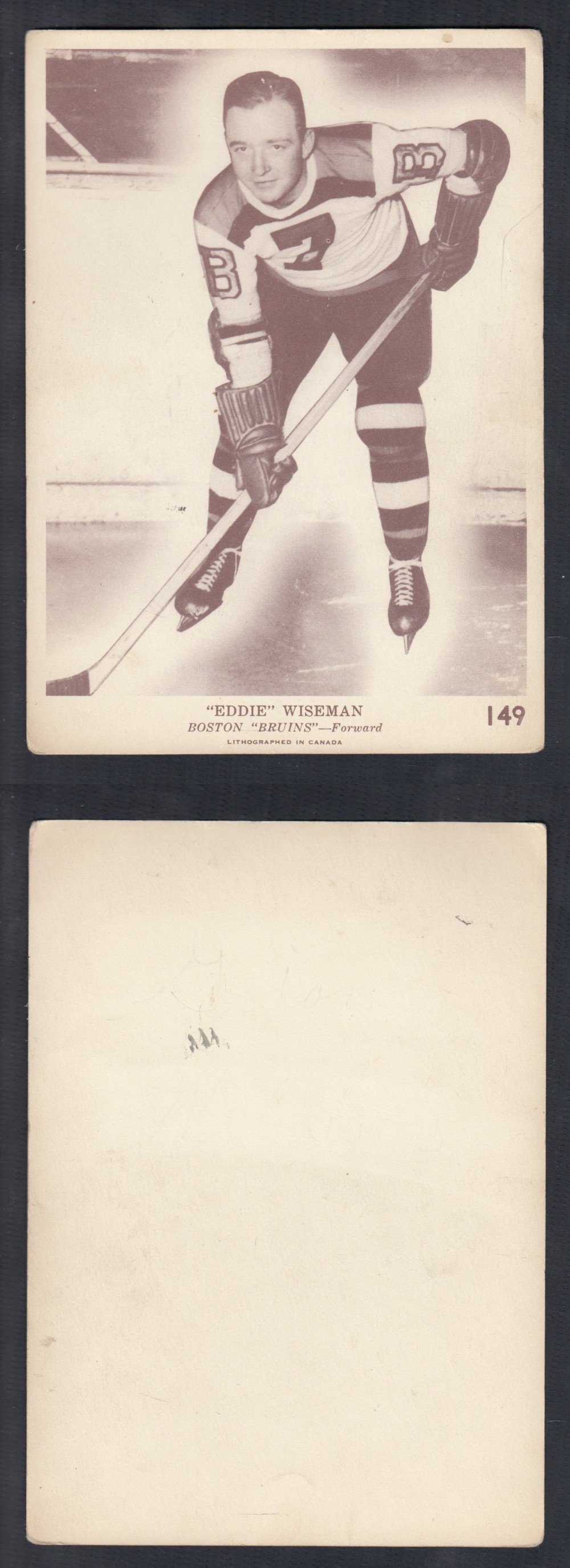 1940-41 O-PEE-CHEE HOCKEY CARD #149 E. WISEMAN photo 1940-41 O-PEE-CHEE HOCKEY CARD #149 E. WISEMAN photo