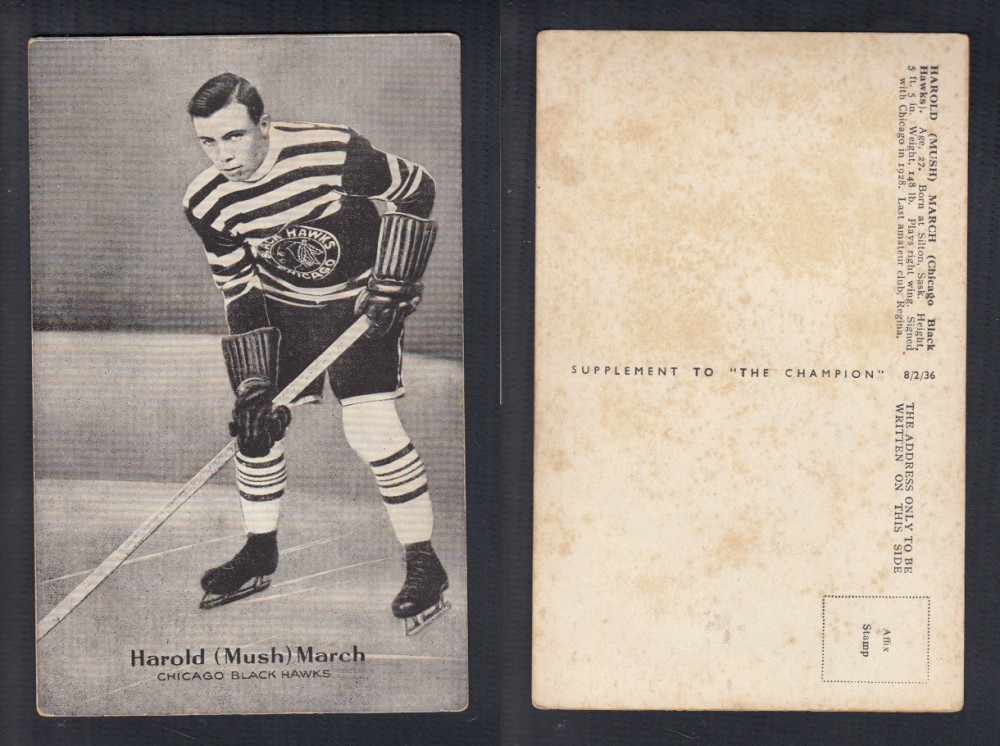 1935-36 AMALGAMATED PRESS HOCKEY CARD H. MARCH photo 1935-36 AMALGAMATED PRESS HOCKEY CARD H. MARCH photo