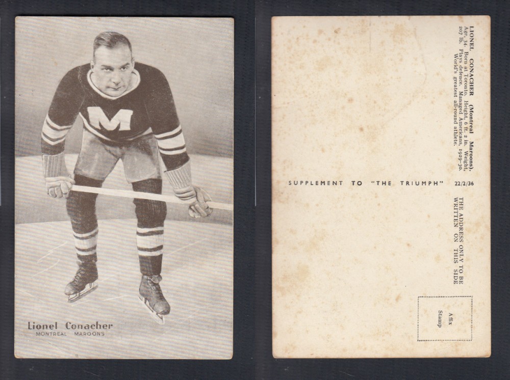 1935-36 AMALGAMATED PRESS HOCKEY CARD L. CONACHER photo 1935-36 AMALGAMATED PRESS HOCKEY CARD L. CONACHER photo