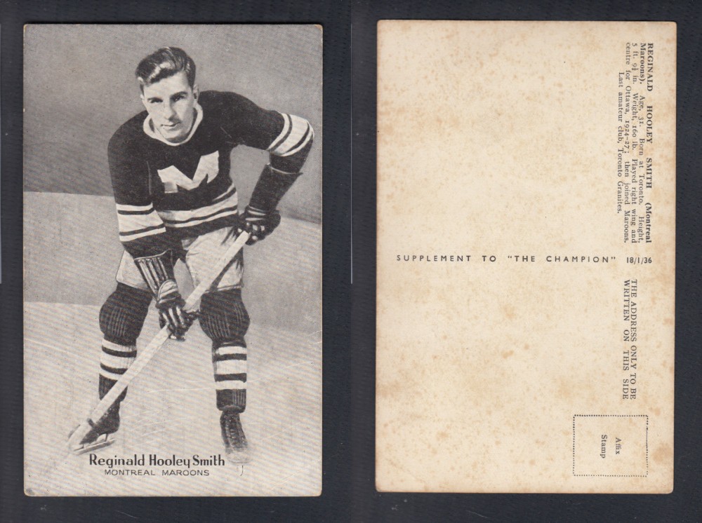 1935-36 AMALGAMATED PRESS HOCKEY CARD R. SMITH photo 1935-36 AMALGAMATED PRESS HOCKEY CARD R. SMITH photo