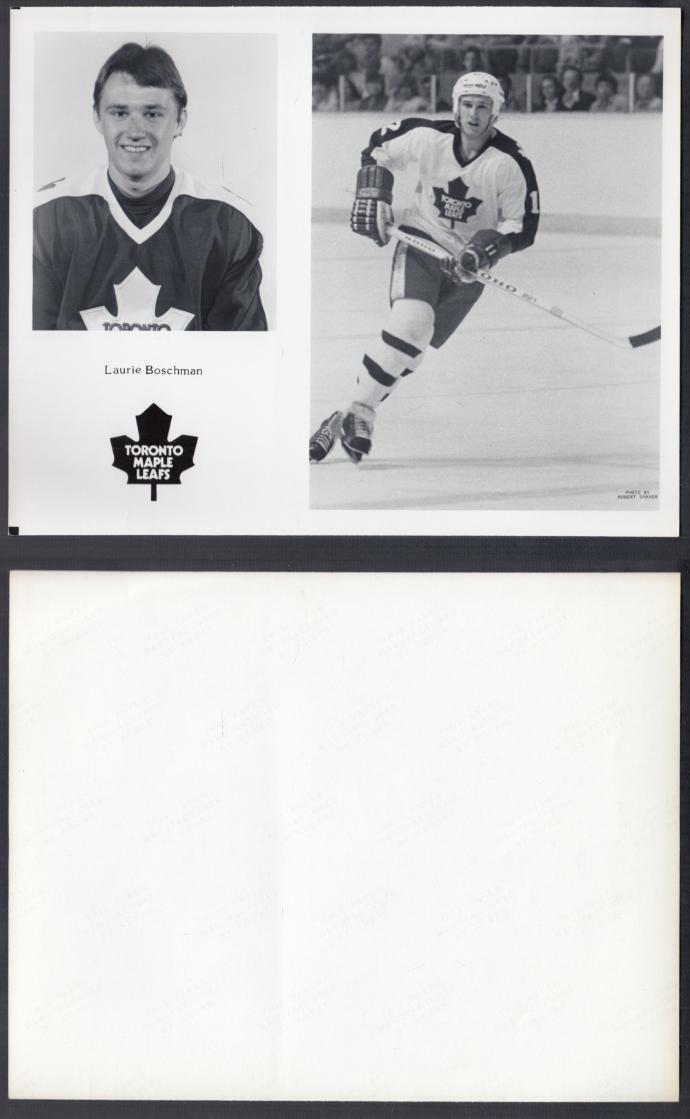 EARLY 1980'S TORONTO MAPLE LEAFS MEDIA PHOTO L. BOSCHMAN photo EARLY 1980'S TORONTO MAPLE LEAFS MEDIA PHOTO L. BOSCHMAN photo
