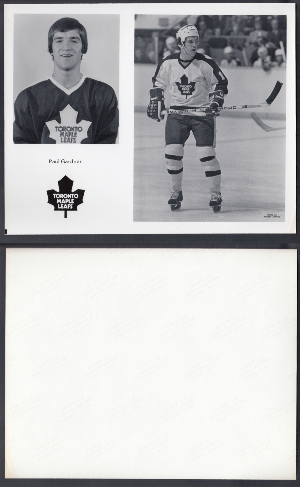 EARLY 1980'S TORONTO MAPLE LEAFS MEDIA PHOTO P. GARDNER photo EARLY 1980'S TORONTO MAPLE LEAFS MEDIA PHOTO P. GARDNER photo