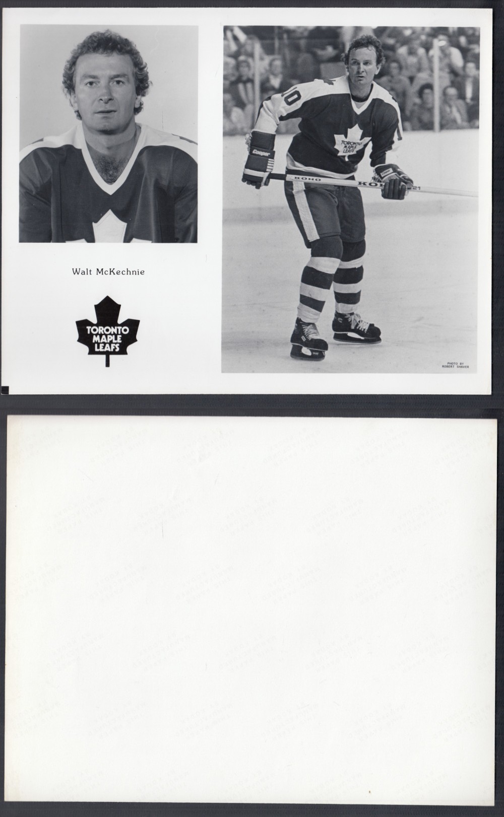 EARLY 1980'S TORONTO MAPLE LEAFS MEDIA PHOTO W. MCKECHNIE photo EARLY 1980'S TORONTO MAPLE LEAFS MEDIA PHOTO W. MCKECHNIE photo