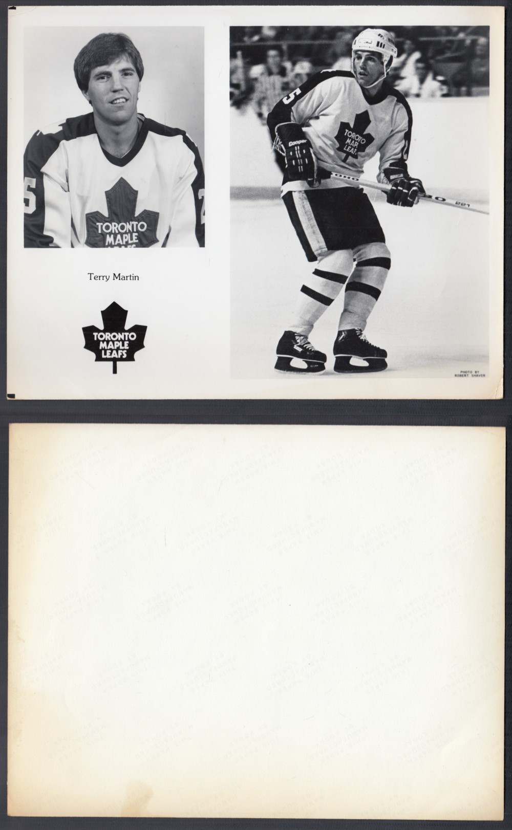 EARLY 1980'S TORONTO MAPLE LEAFS MEDIA PHOTO T. MARTIN photo EARLY 1980'S TORONTO MAPLE LEAFS MEDIA PHOTO T. MARTIN photo