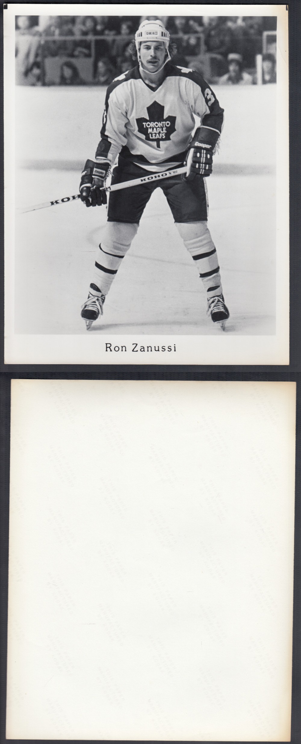 EARLY 1980'S TORONTO MAPLE LEAFS MEDIA PHOTO R. ZANUSSI photo EARLY 1980'S TORONTO MAPLE LEAFS MEDIA PHOTO R. ZANUSSI photo