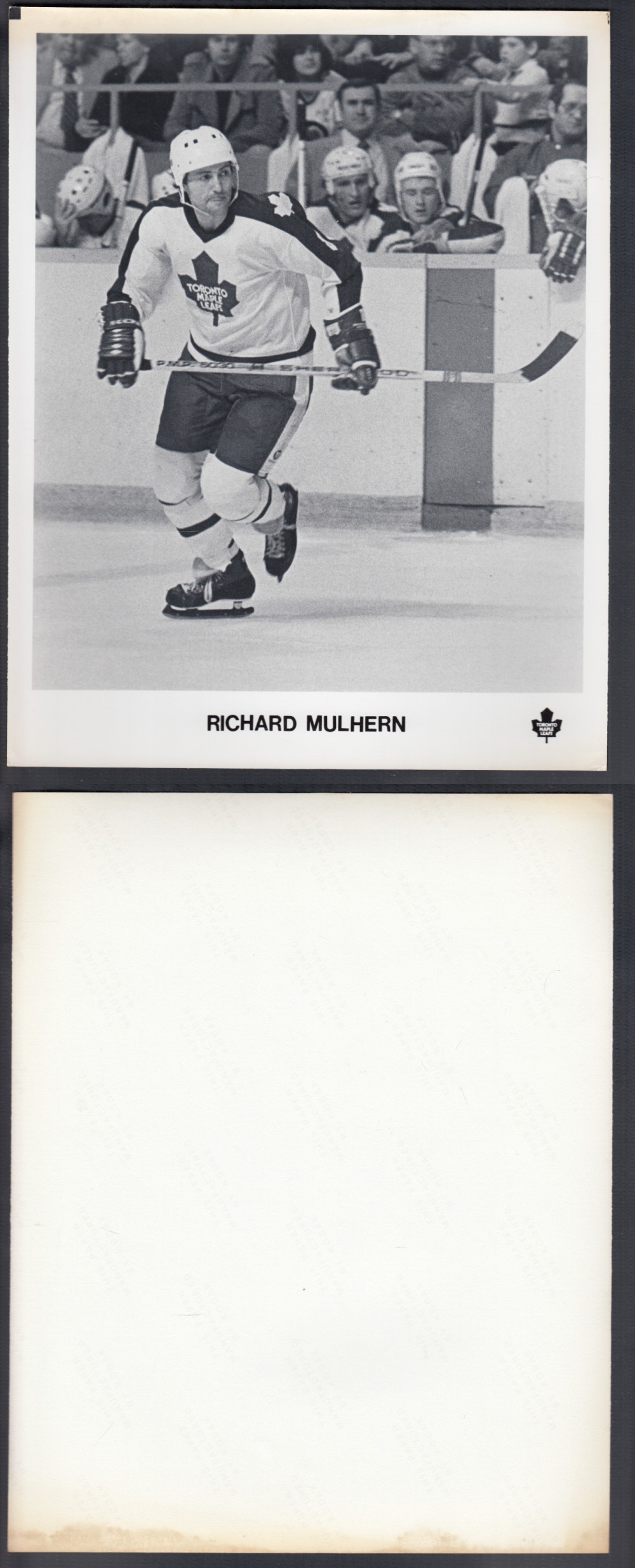 EARLY 1980'S TORONTO MAPLE LEAFS MEDIA PHOTO R. MULHERN photo