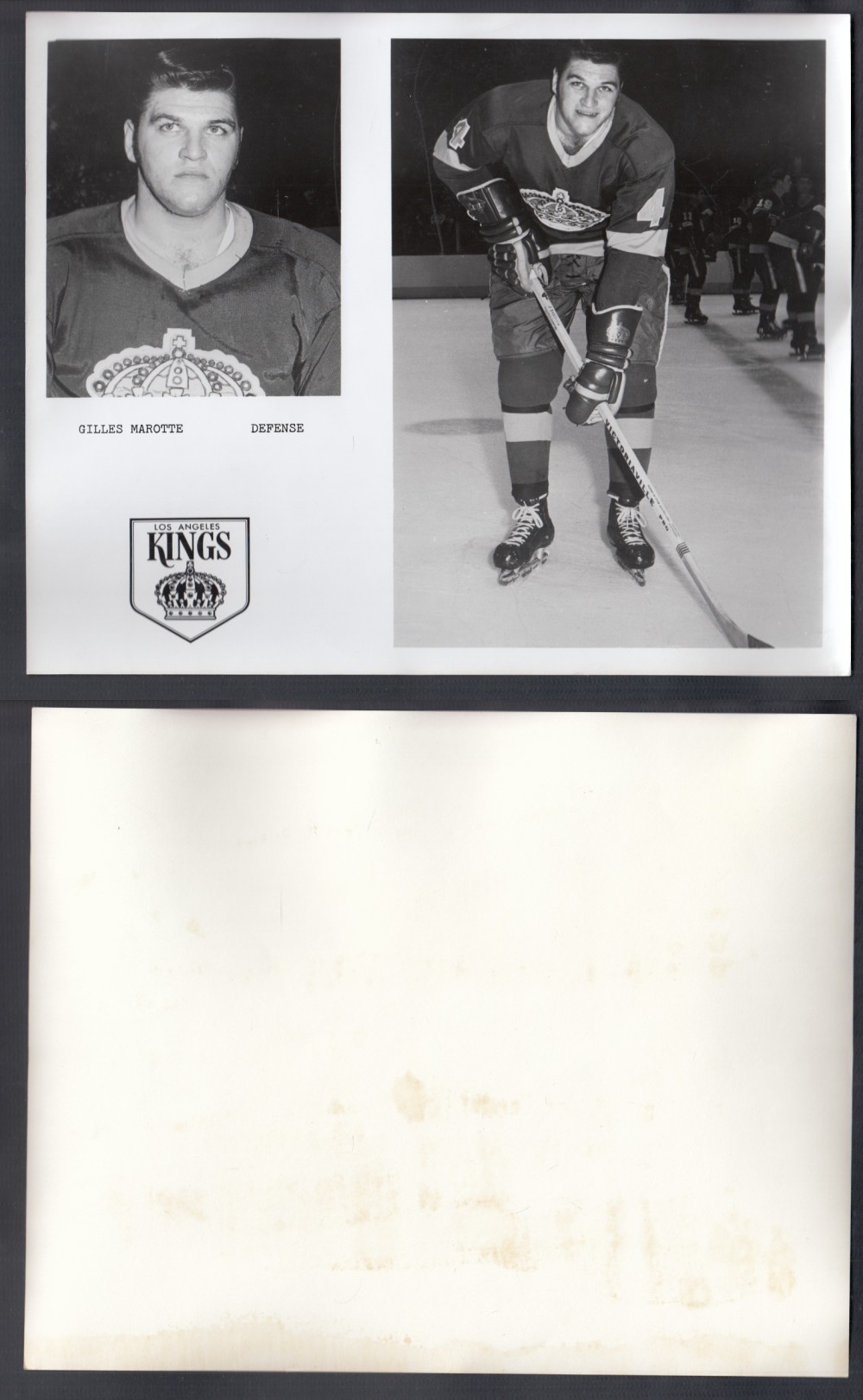1960'S LOS ANGELES KINGS MEDIA PHOTO G. MAROTTE photo 1960'S LOS ANGELES KINGS MEDIA PHOTO G. MAROTTE photo