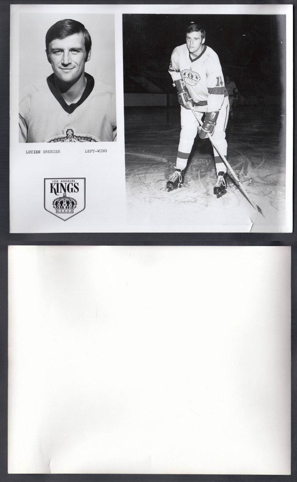 1960'S LOS ANGELES KINGS MEDIA PHOTO L. GRENIER photo 1960'S LOS ANGELES KINGS MEDIA PHOTO L. GRENIER photo