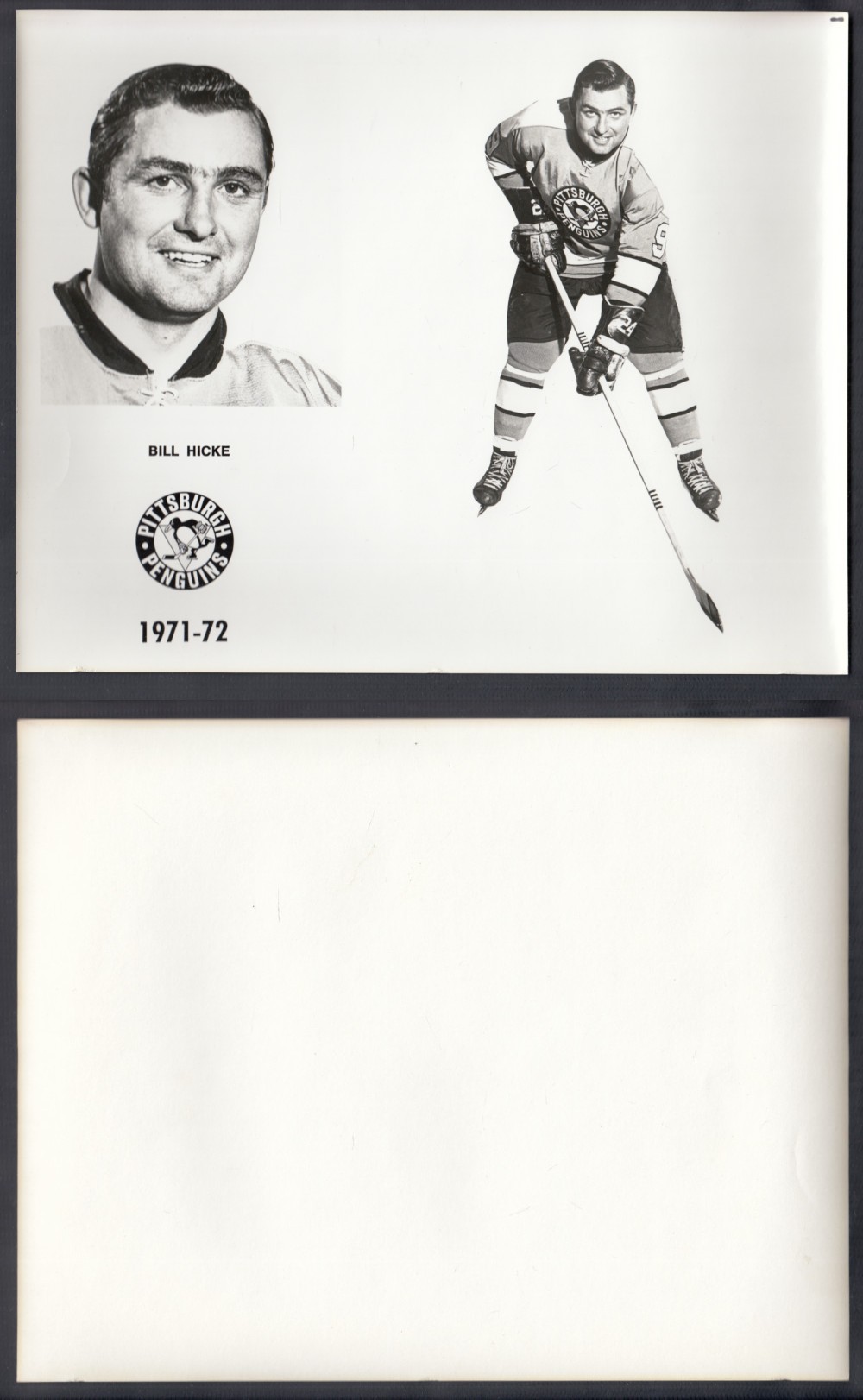 1971-72 PITTSBURGH PENGUINS MEDIA PHOTO B. HICKE photo 1971-72 PITTSBURGH PENGUINS MEDIA PHOTO B. HICKE photo