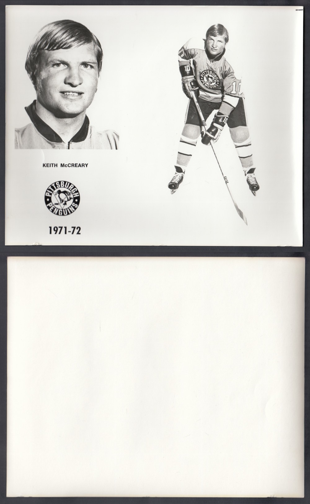 1971-72 PITTSBURGH PENGUINS MEDIA PHOTO K. MCCREARY photo 1971-72 PITTSBURGH PENGUINS MEDIA PHOTO K. MCCREARY photo