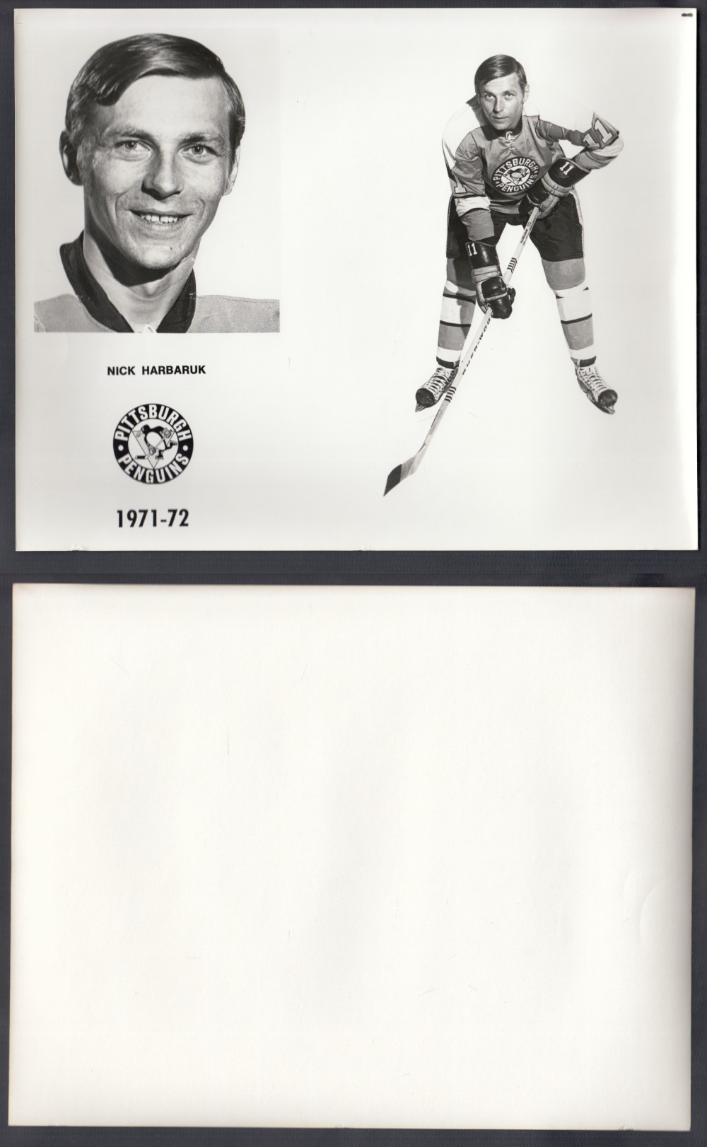 1971-72 PITTSBURGH PENGUINS MEDIA PHOTO N. HARBARUK photo 1971-72 PITTSBURGH PENGUINS MEDIA PHOTO N. HARBARUK photo