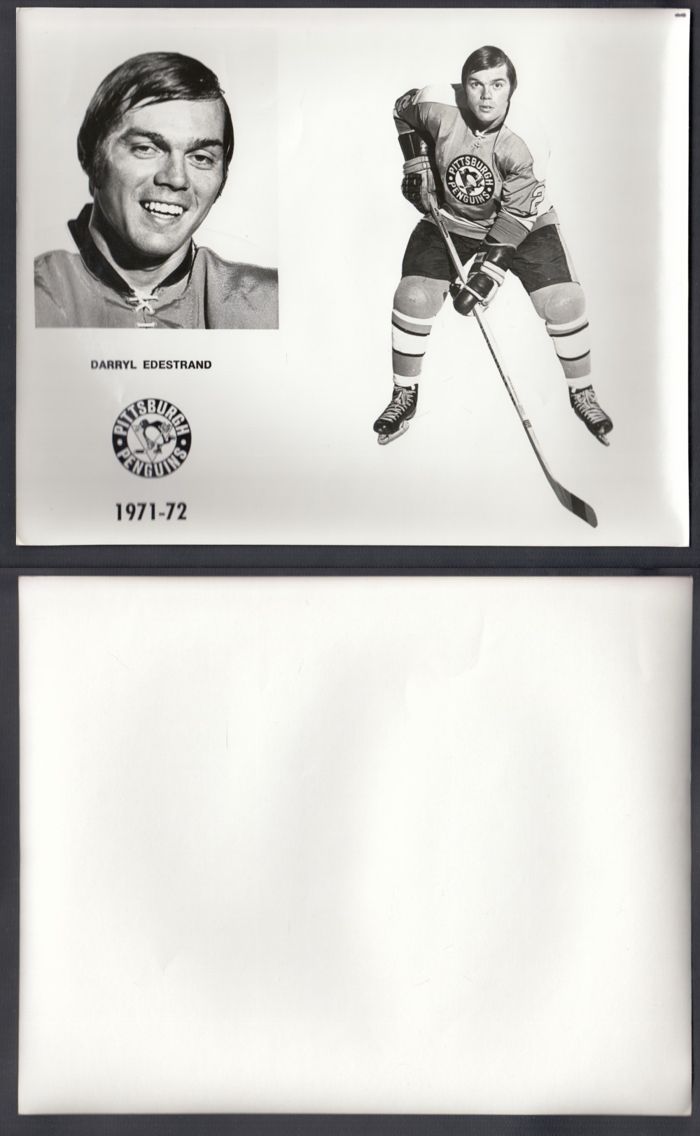 1971-72 PITTSBURGH PENGUINS MEDIA PHOTO D. EDESTRAND photo 1971-72 PITTSBURGH PENGUINS MEDIA PHOTO D. EDESTRAND photo