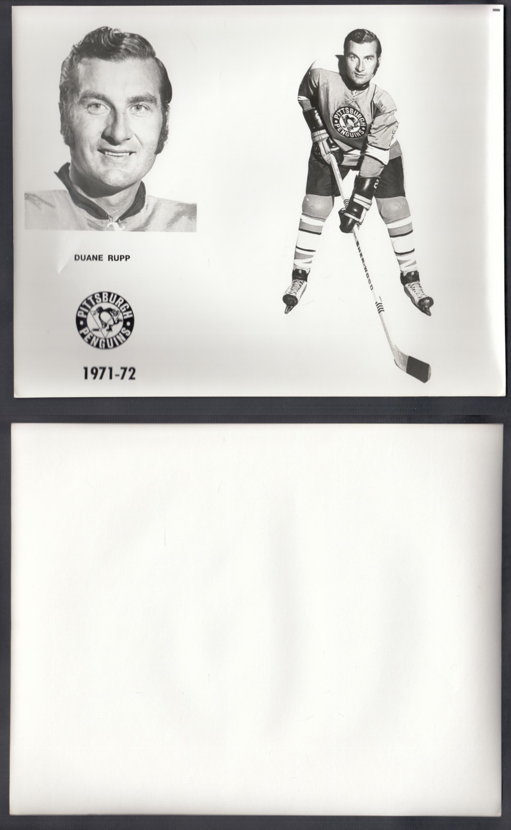 1971-72 PITTSBURGH PENGUINS MEDIA PHOTO D. RUPP photo 1971-72 PITTSBURGH PENGUINS MEDIA PHOTO D. RUPP photo