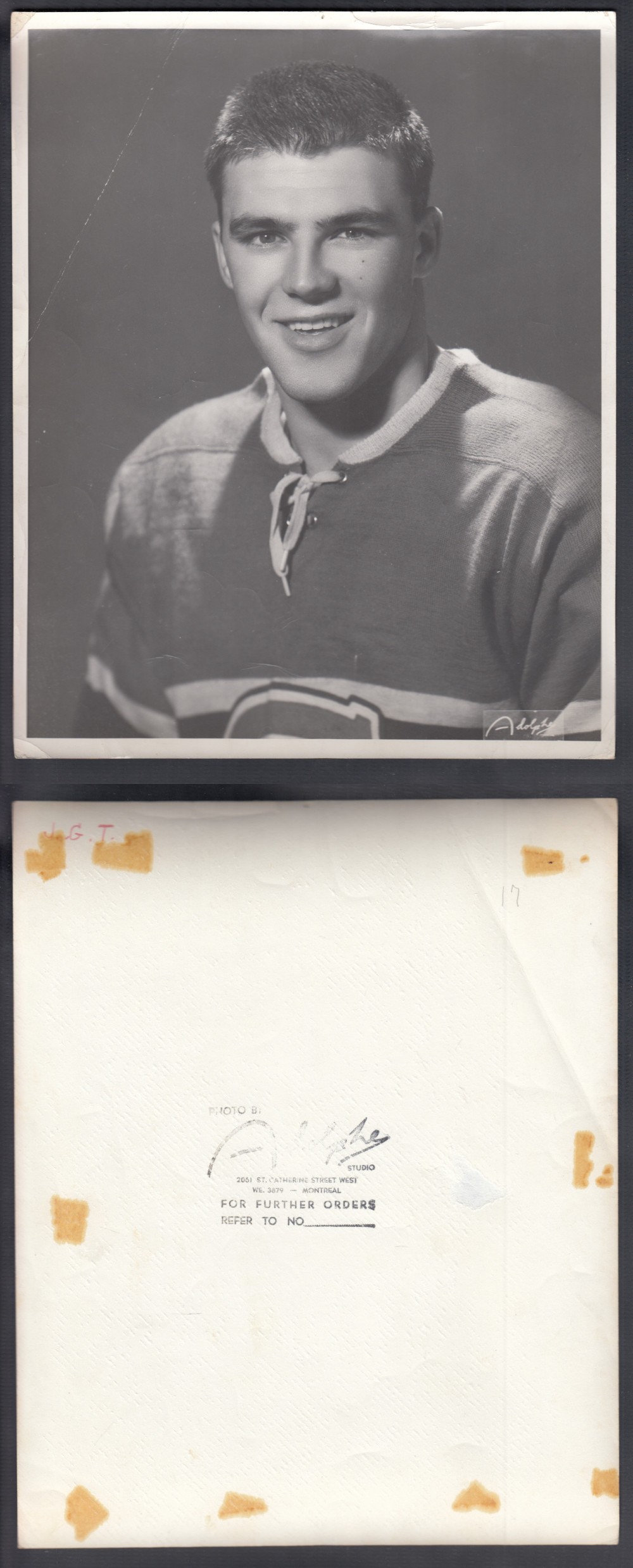 1950'S MONTREAL CANADIENS MEDIA PHOTO J.G. TALBOT photo 1950'S MONTREAL CANADIENS MEDIA PHOTO J.G. TALBOT photo