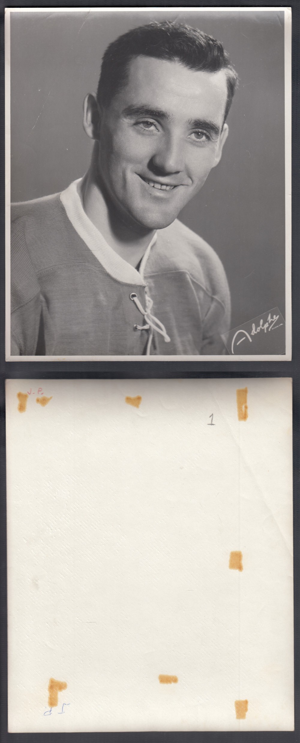 1950'S MONTREAL CANADIENS MEDIA PHOTO J. PLANTE photo 1950'S MONTREAL CANADIENS MEDIA PHOTO J. PLANTE photo