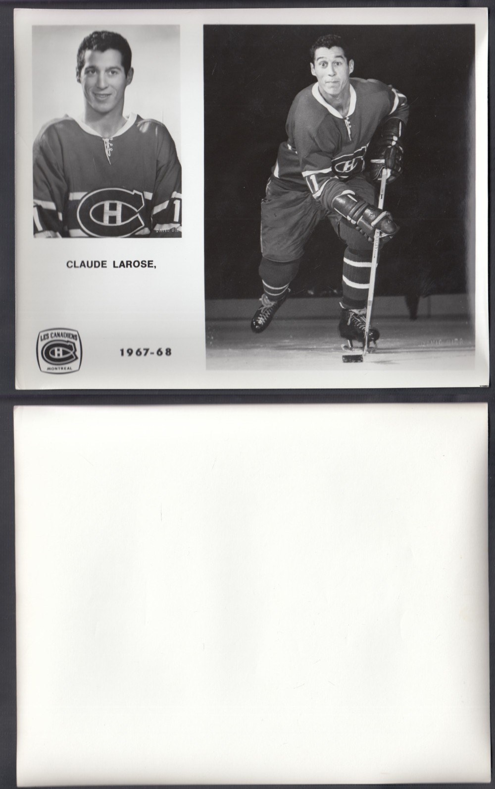 1967-68 MONTREAL CANADIENS MEDIA PHOTO C. LAROSE photo 1967-68 MONTREAL CANADIENS MEDIA PHOTO C. LAROSE photo