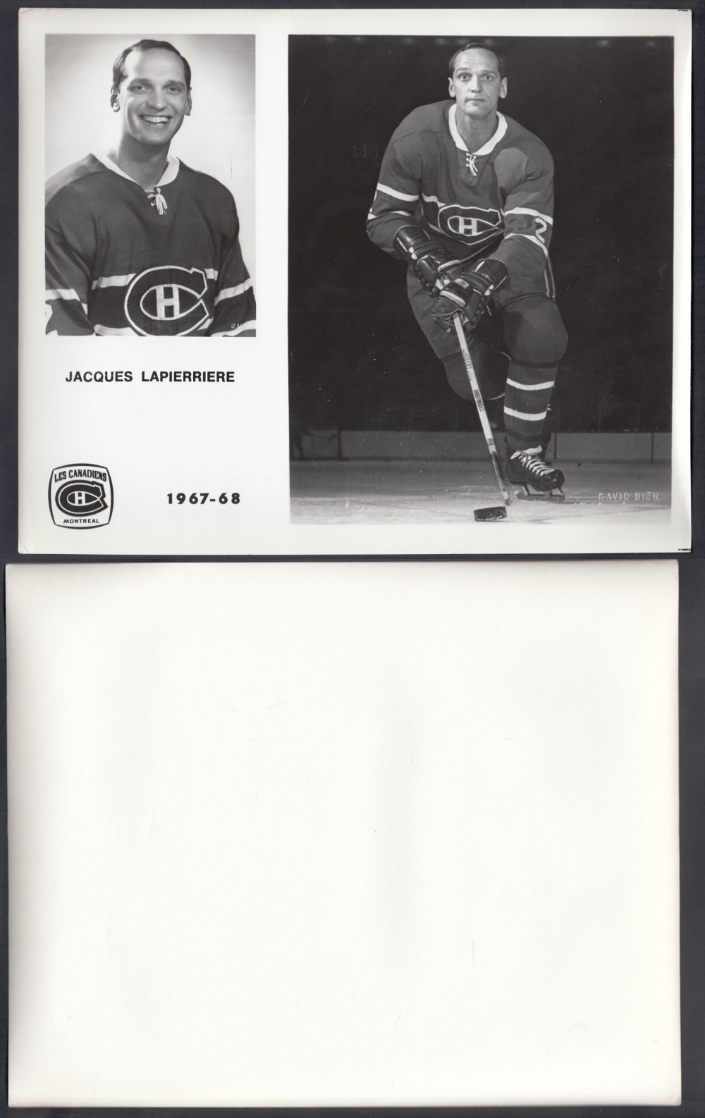 1967-68 MONTREAL CANADIENS MEDIA PHOTO J. LAPIERRIERE photo 1967-68 MONTREAL CANADIENS MEDIA PHOTO J. LAPIERRIERE photo