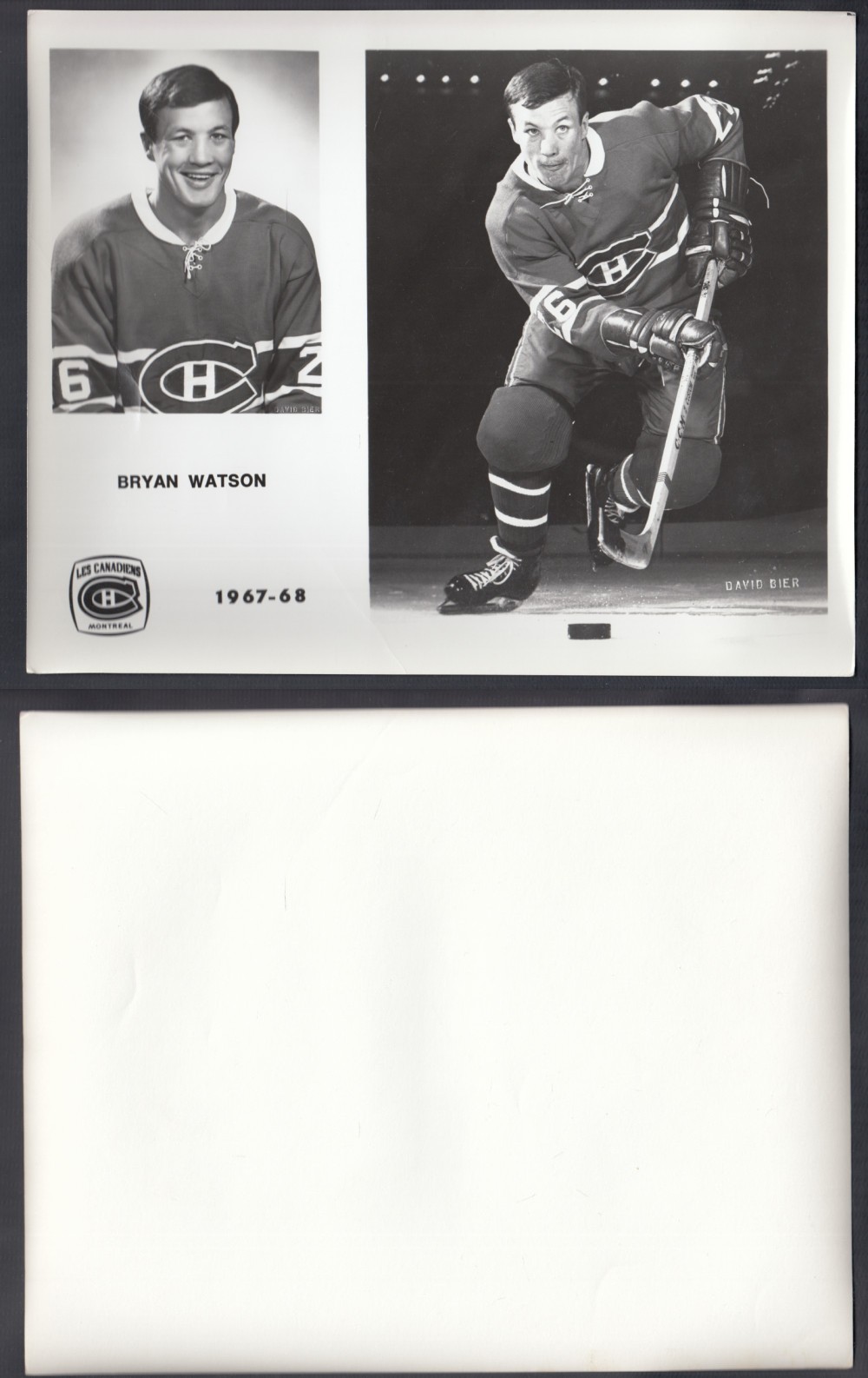 1967-68 MONTREAL CANADIENS MEDIA PHOTO B. WATSON photo 1967-68 MONTREAL CANADIENS MEDIA PHOTO B. WATSON photo