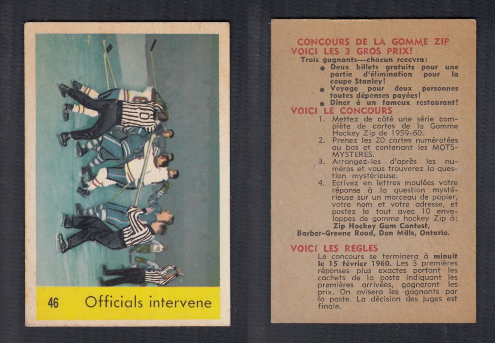 1959-60 PARKHURST HOCKEY CARD #46 OFFICIALS INTERVENE photo 1959-60 PARKHURST HOCKEY CARD #46 OFFICIALS INTERVENE photo