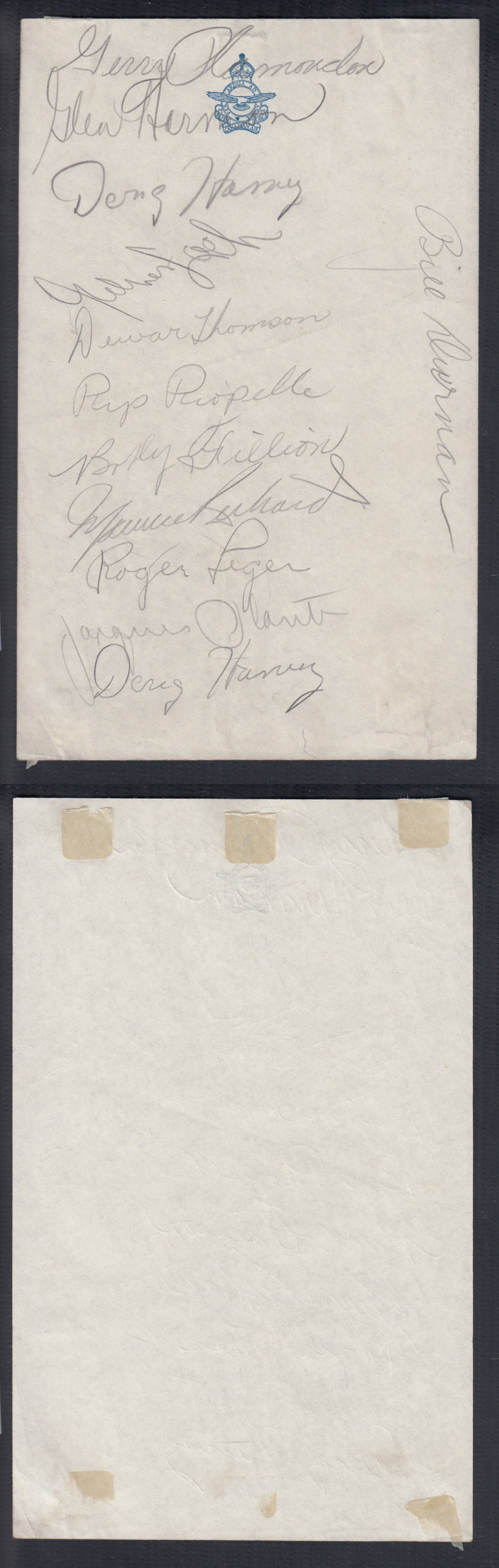 1949-50 MONTREAL CANADIENS TEAM AUTOGRAPHED SHEET BY 12 INCLUDES PLANTE & DURNAN photo 1949-50 MONTREAL CANADIENS TEAM AUTOGRAPHED SHEET BY 12 INCLUDES PLANTE & DURNAN photo