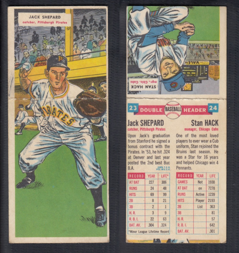 1955 TOPPS DOUBLEHEADERS BASEBALL CARD #23-24 SHEPARD/HACK photo 1955 TOPPS DOUBLEHEADERS BASEBALL CARD #23-24 SHEPARD/HACK photo