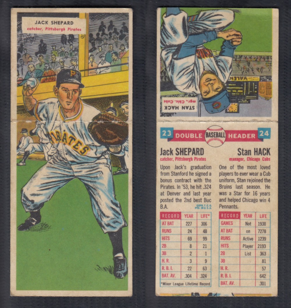 1955 TOPPS DOUBLEHEADERS BASEBALL CARD #23-24 SHEPARD/HACK photo 1955 TOPPS DOUBLEHEADERS BASEBALL CARD #23-24 SHEPARD/HACK photo