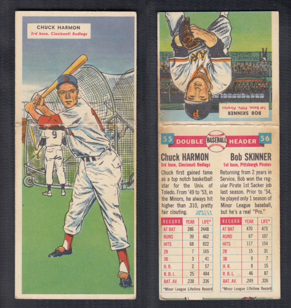1955 TOPPS DOUBLEHEADERS BASEBALL CARD #55-56 HARMON/SKINNER photo 1955 TOPPS DOUBLEHEADERS BASEBALL CARD #55-56 HARMON/SKINNER photo