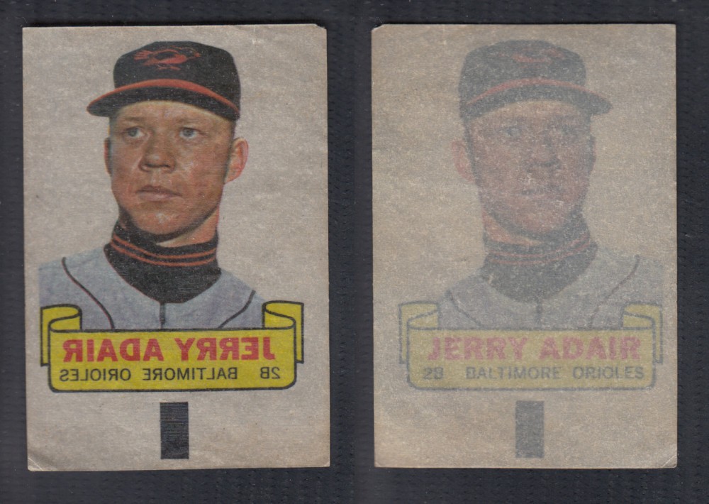 1966 TOPPS RUB-OFFS J. ADAIR photo 1966 TOPPS RUB-OFFS J. ADAIR photo