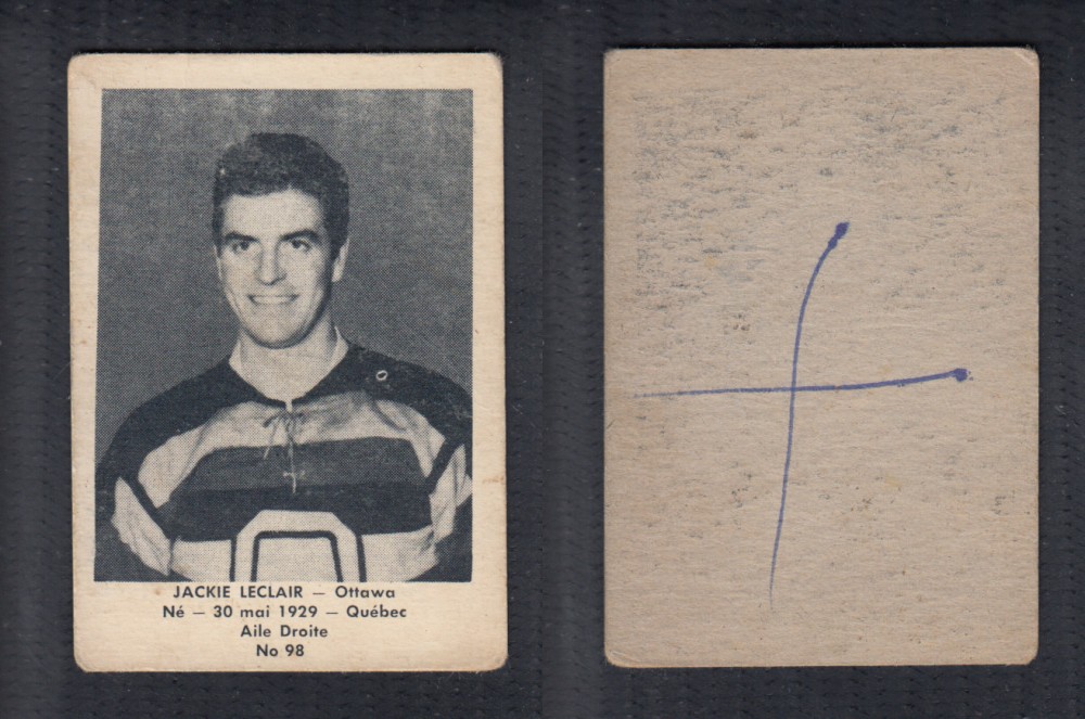 1952-53 LAVAL DAIRY UPDATE HOCKEY CARD #98 J. LECLAIR photo 1952-53 LAVAL DAIRY UPDATE HOCKEY CARD #98 J. LECLAIR photo