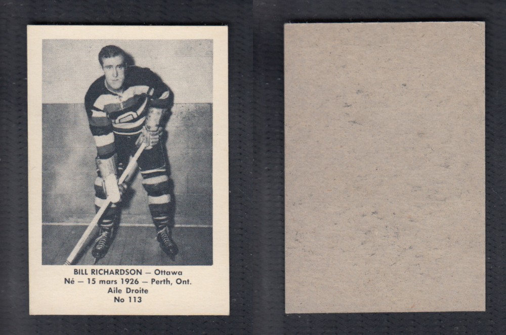 1952-53 LAVAL DAIRY UPDATE HOCKEY CARD #113 B. RICHARDSON photo 1952-53 LAVAL DAIRY UPDATE HOCKEY CARD #113 B. RICHARDSON photo