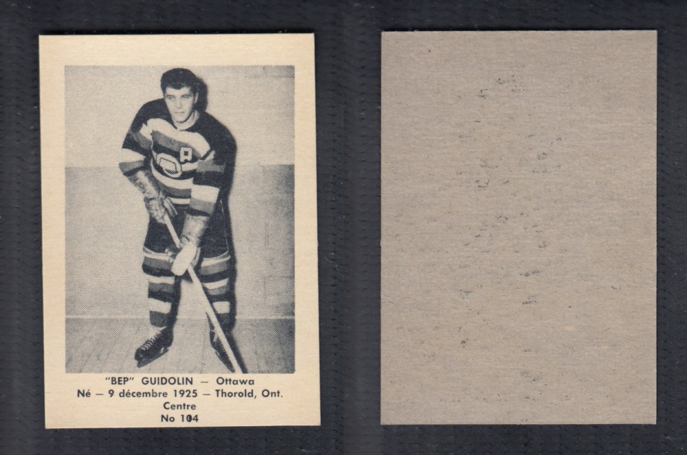 1952-53 LAVAL DAIRY UPDATE HOCKEY CARD #114 B. GUIDOLIN photo 1952-53 LAVAL DAIRY UPDATE HOCKEY CARD #114 B. GUIDOLIN photo