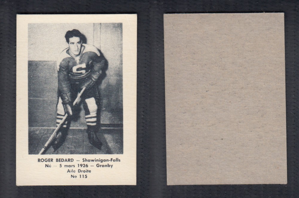 1952-53 LAVAL DAIRY UPDATE HOCKEY CARD #115 R. BEDARD photo 1952-53 LAVAL DAIRY UPDATE HOCKEY CARD #115 R. BEDARD photo